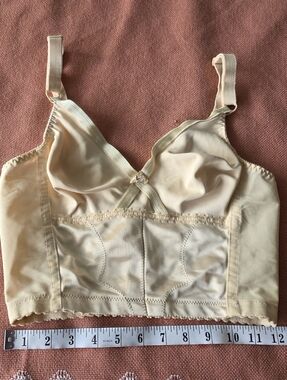 Vintage Classic Soft-Cup Bra in Light Beige Sz S/M